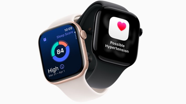 A pair of apple watch series 11's, one has a heart health warning on it.