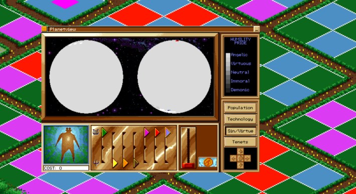 A layout showing the ideal distribution of Sins and Virtues. 