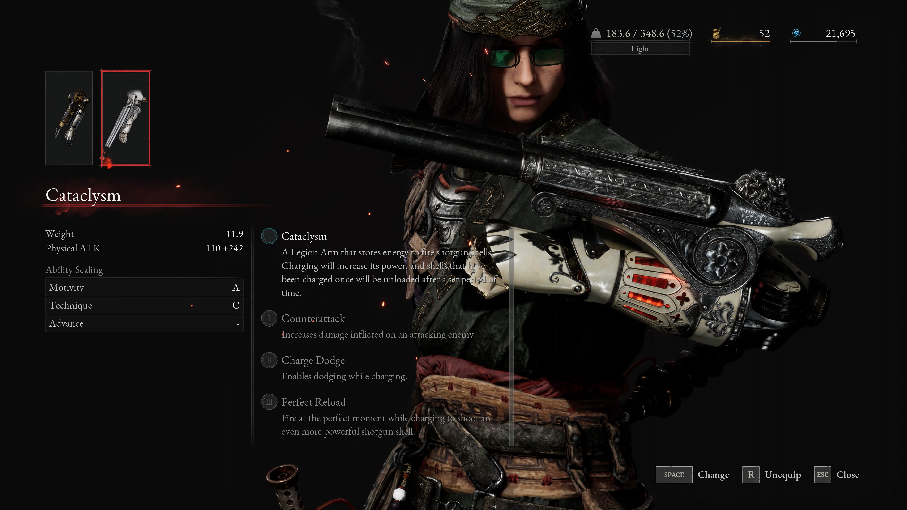 P from Lies of P with a legion arm that's a big shotgun.