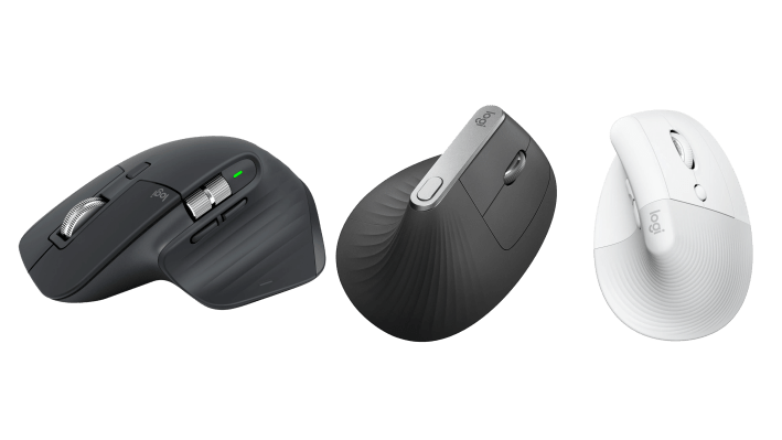 The MX Master S3, The MX Vertical and Lift.