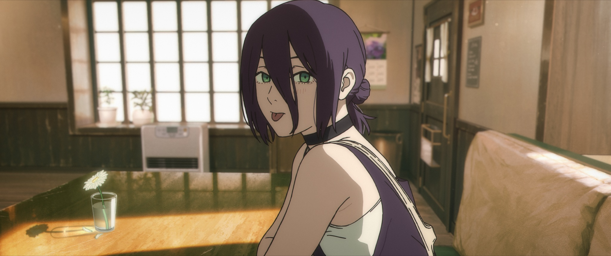 Chainsaw Man – The Movie: Reze Arc still of Reze sticking her tongue out.