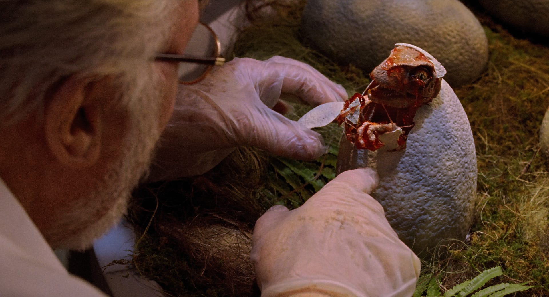 The scene in Jurassic Park where they watch the dinosaurs get hatched and they used puppets.