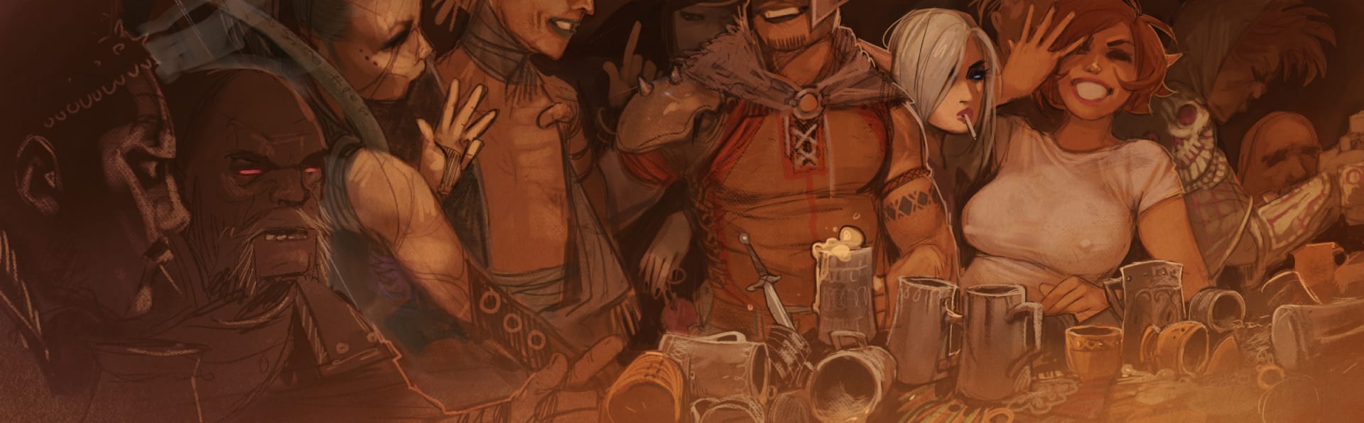 Cinder and Maeryll chilling at a bar. 